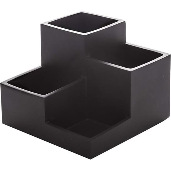 Makeup Organizer Bathroom Vanity Countertop 4 Compartment Storage Holder Black - Picture 3 of 3